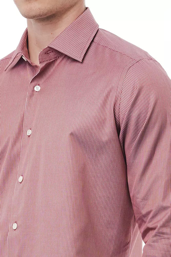 Red Cotton Men Shirt Bagutta