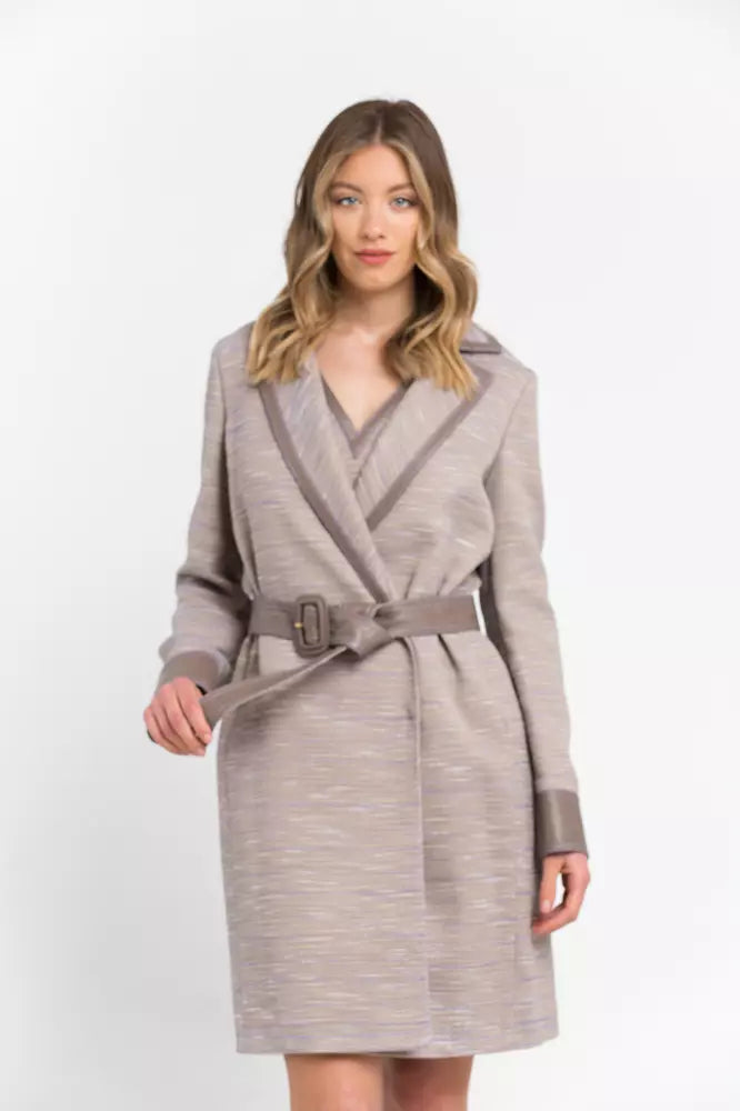 Beige Cotton Women Coat Trussardi