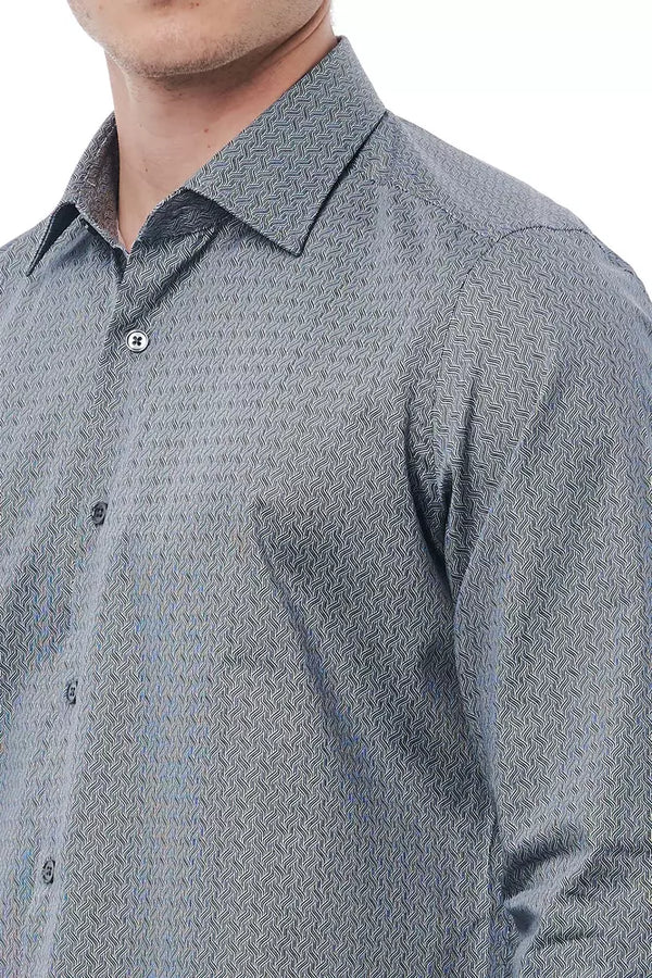 Black Cotton Men Shirt Bagutta