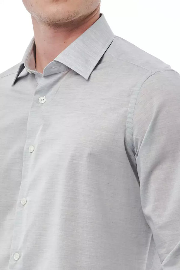 Gray Cotton Men Shirt Bagutta