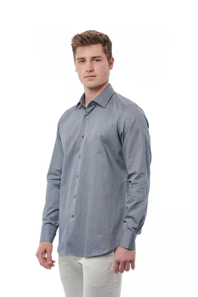 Black Cotton Men Shirt Bagutta