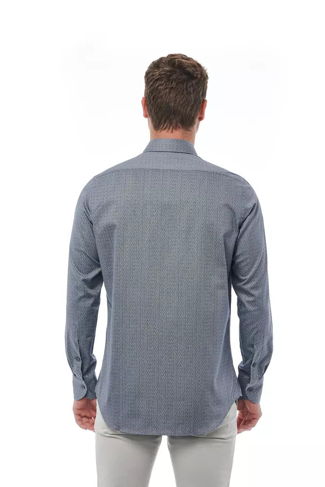 Black Cotton Men Shirt Bagutta