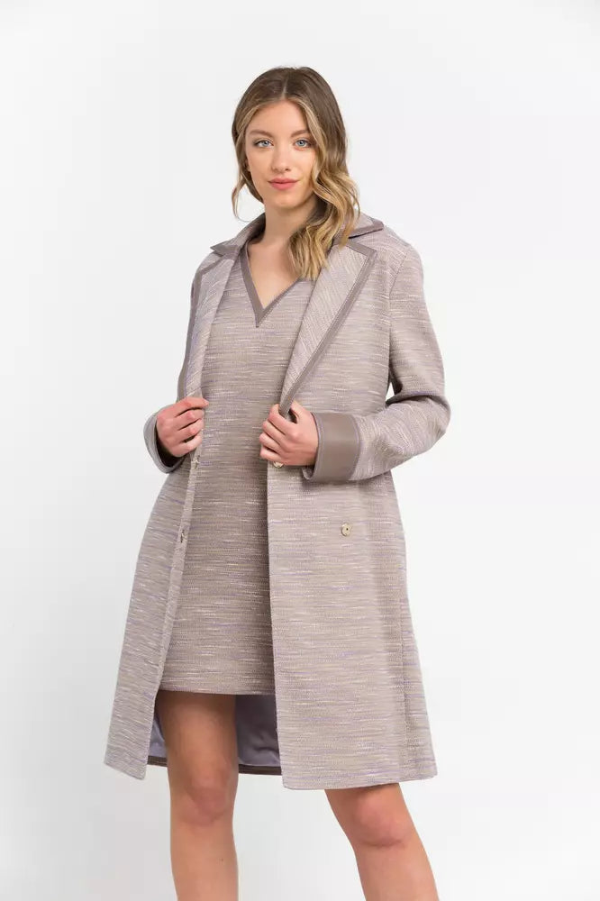 Beige Cotton Women Coat Trussardi