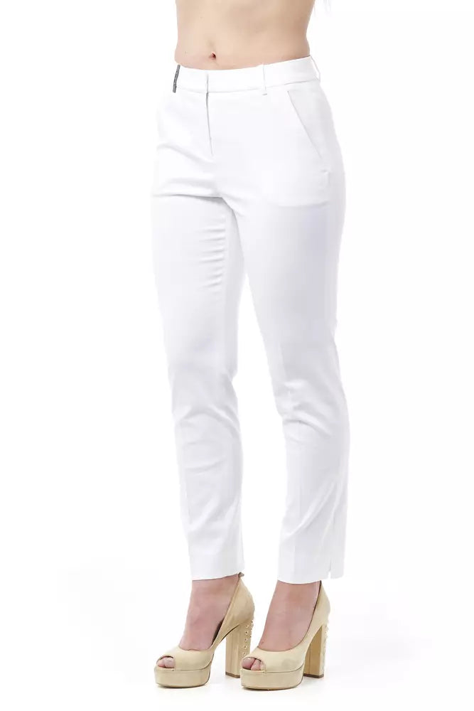 Chic High Waist Cigarette Leg Trousers Peserico