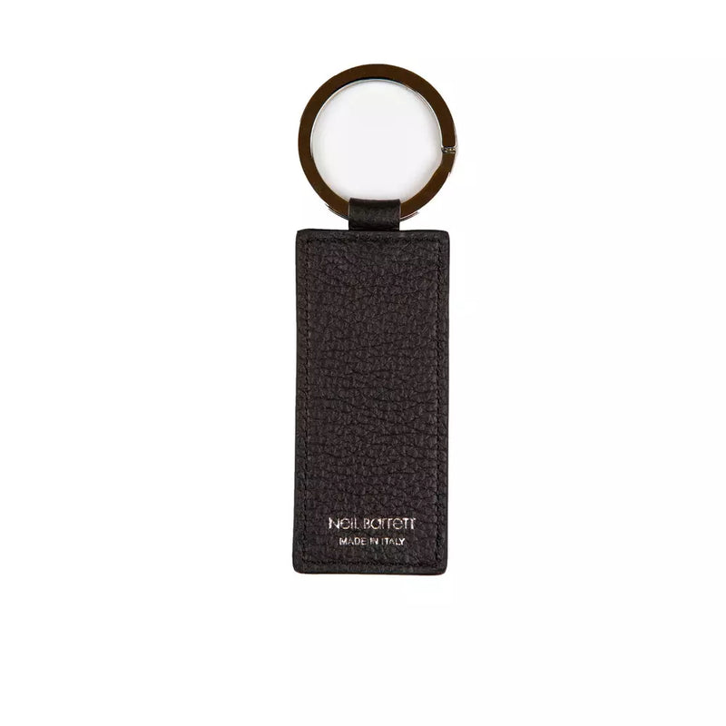 "Black Leather Men Keychain" Neil Barrett