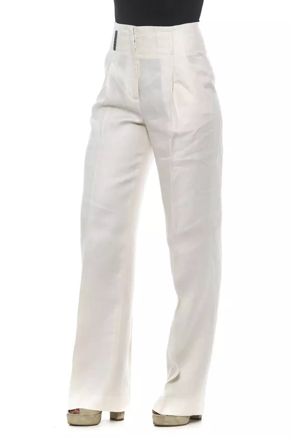 Elegant High-Waisted Flax Palazzo Pants Peserico