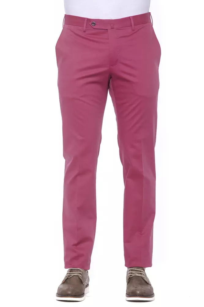 Fuchsia Cotton Men Trouser PT Torino