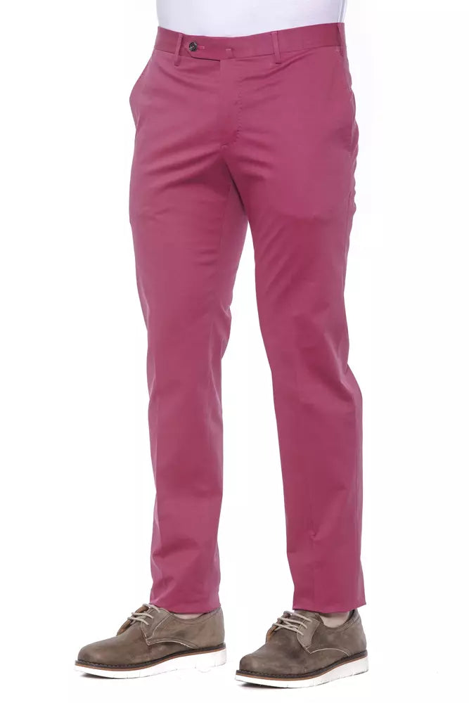 Fuchsia Cotton Men Trouser PT Torino