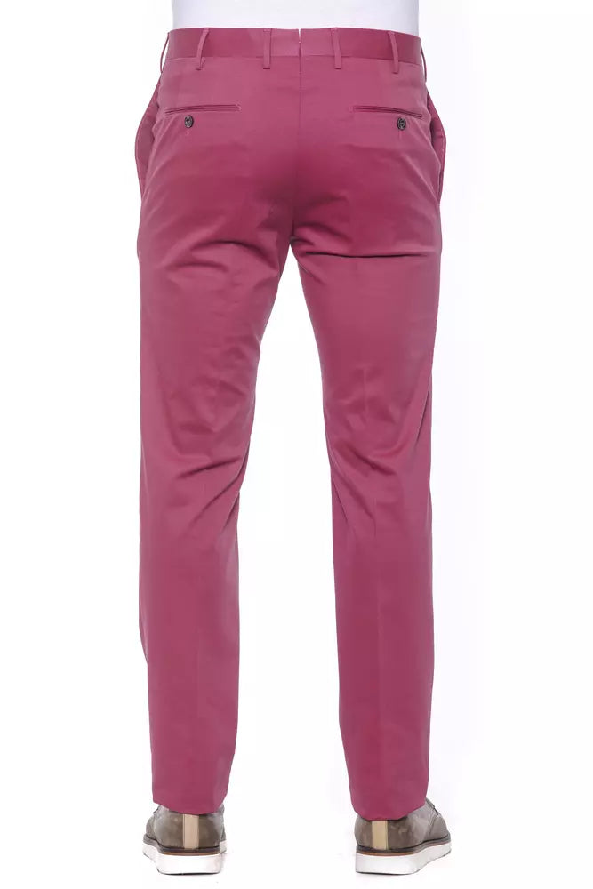 Fuchsia Cotton Men Trouser PT Torino