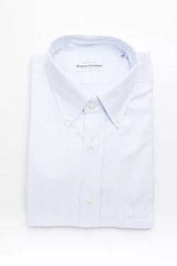 Light Blue Cotton Men Shirt Robert Friedman
