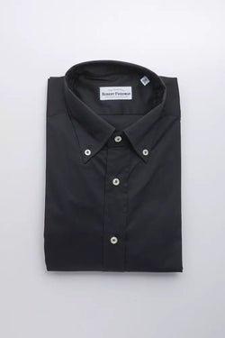 Black Cotton Men Shirt Robert Friedman