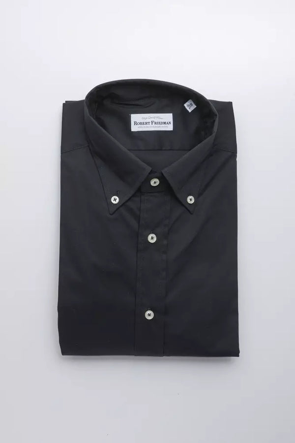 Black Cotton Men Shirt Robert Friedman