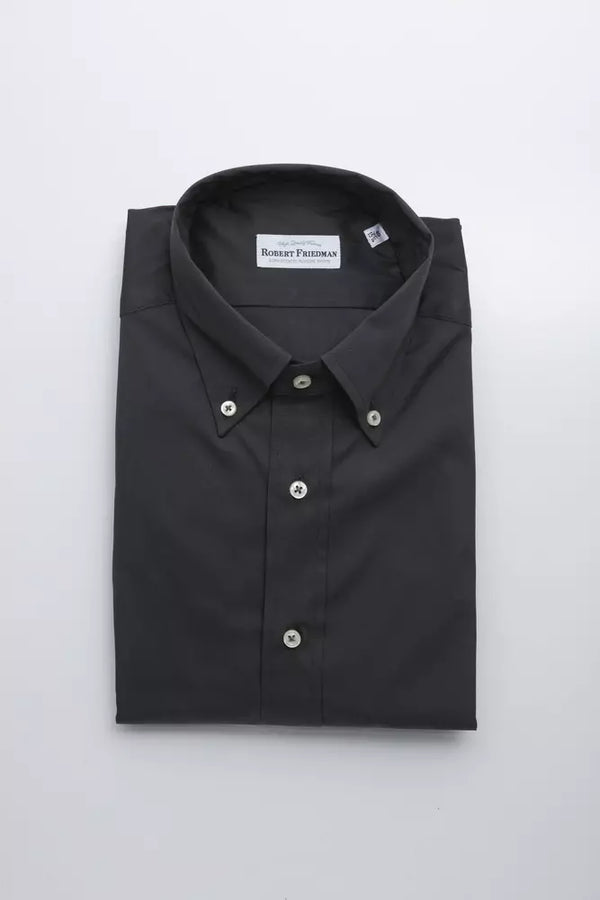 Gray Cotton Men Shirt Robert Friedman