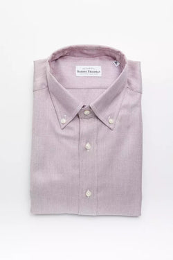 Red Cotton Men Shirt Robert Friedman