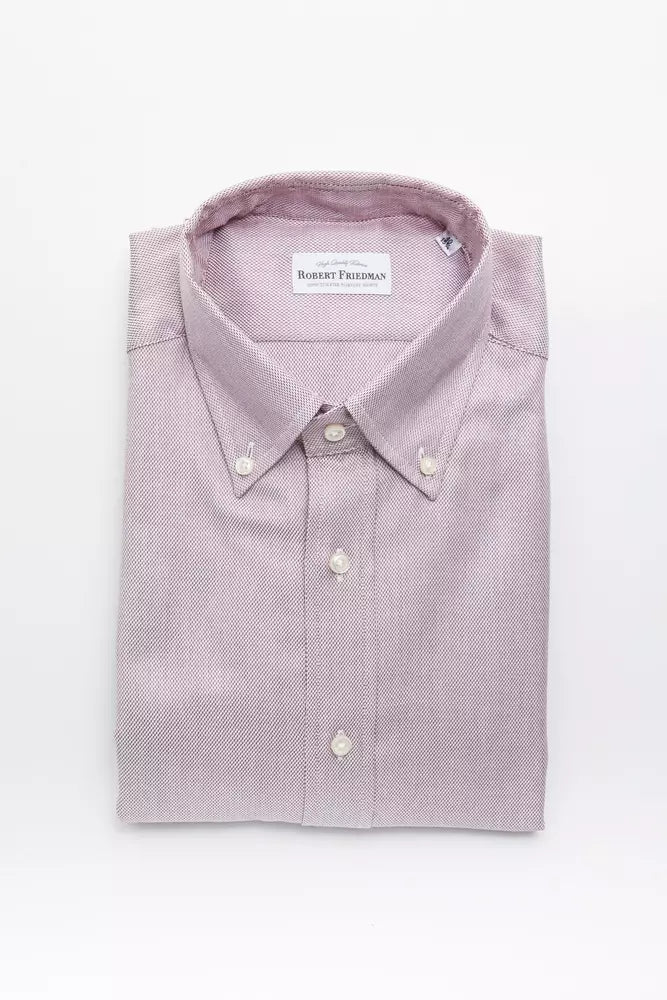 Red Cotton Men Shirt Robert Friedman