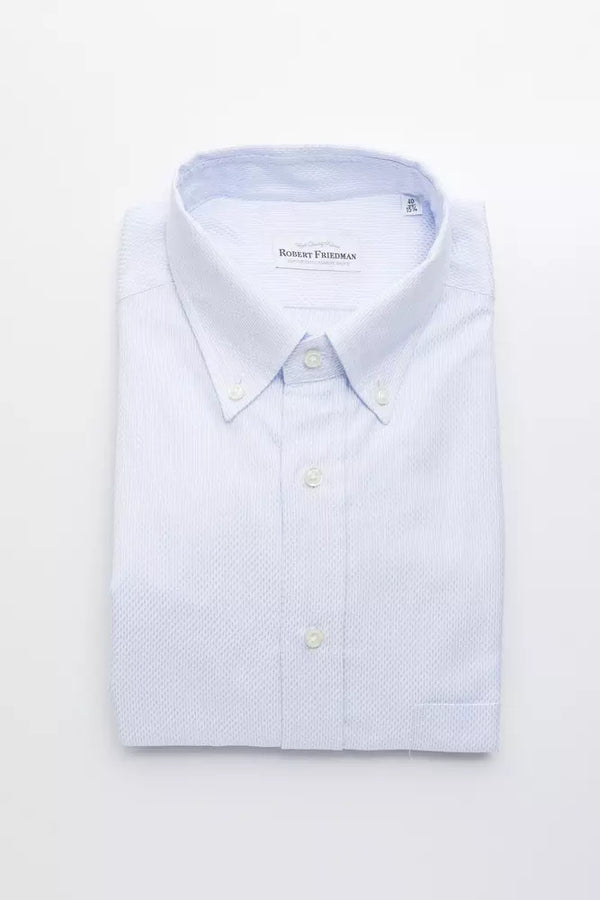 Light Blue Cotton Men Shirt Robert Friedman