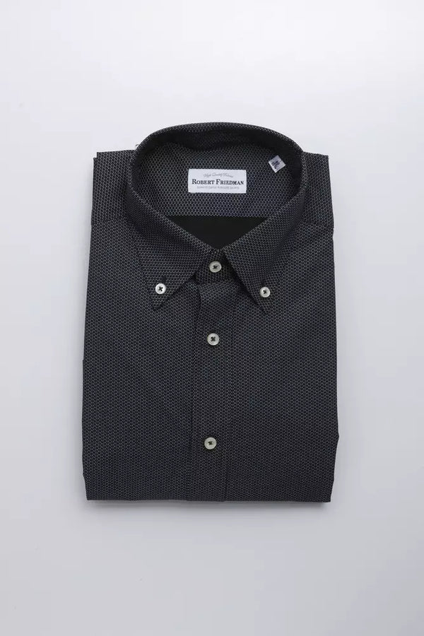 Black Cotton Men Shirt Robert Friedman