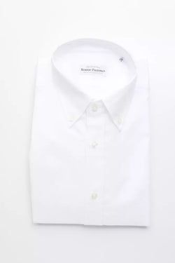 White Cotton Men Shirt Robert Friedman