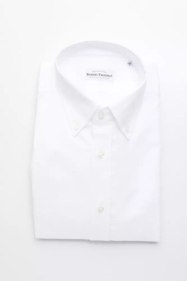White Cotton Men Shirt Robert Friedman