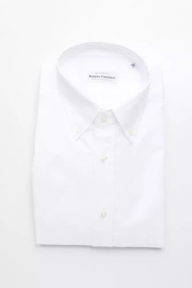 White Cotton Men Shirt Robert Friedman