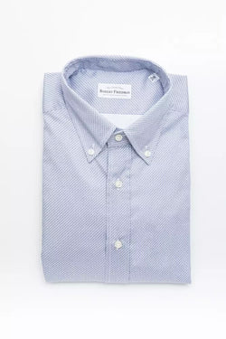 Light Blue Cotton Men Shirt Robert Friedman
