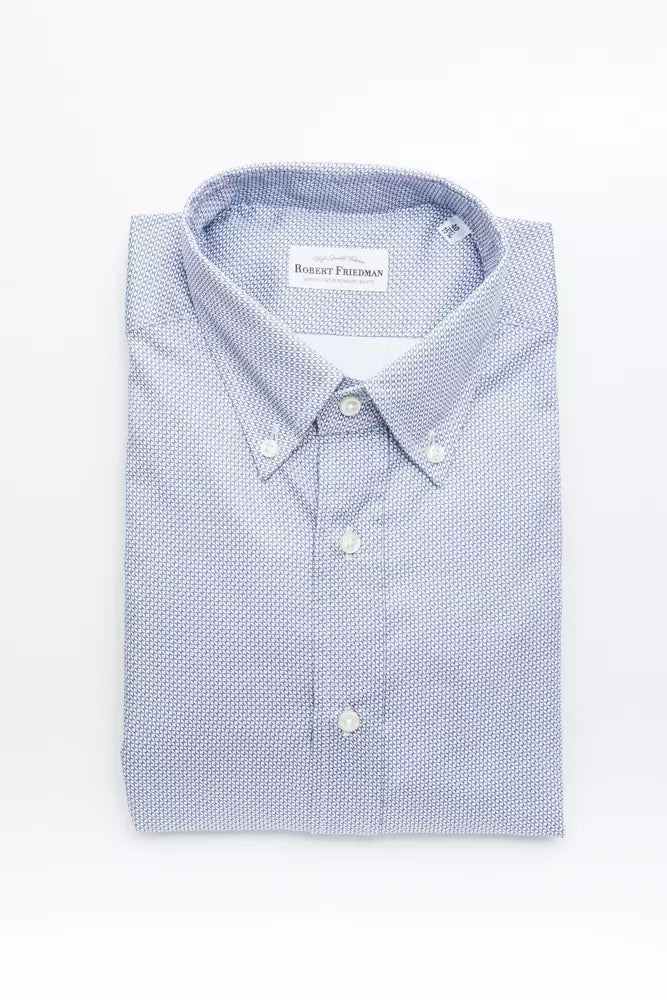 Light Blue Cotton Men Shirt Robert Friedman