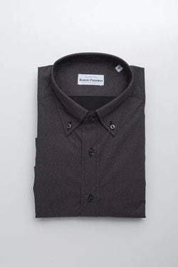 Black Cotton Men Shirt Robert Friedman