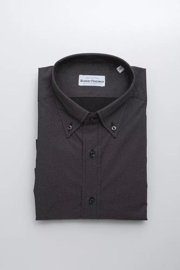 Black Cotton Men Shirt Robert Friedman
