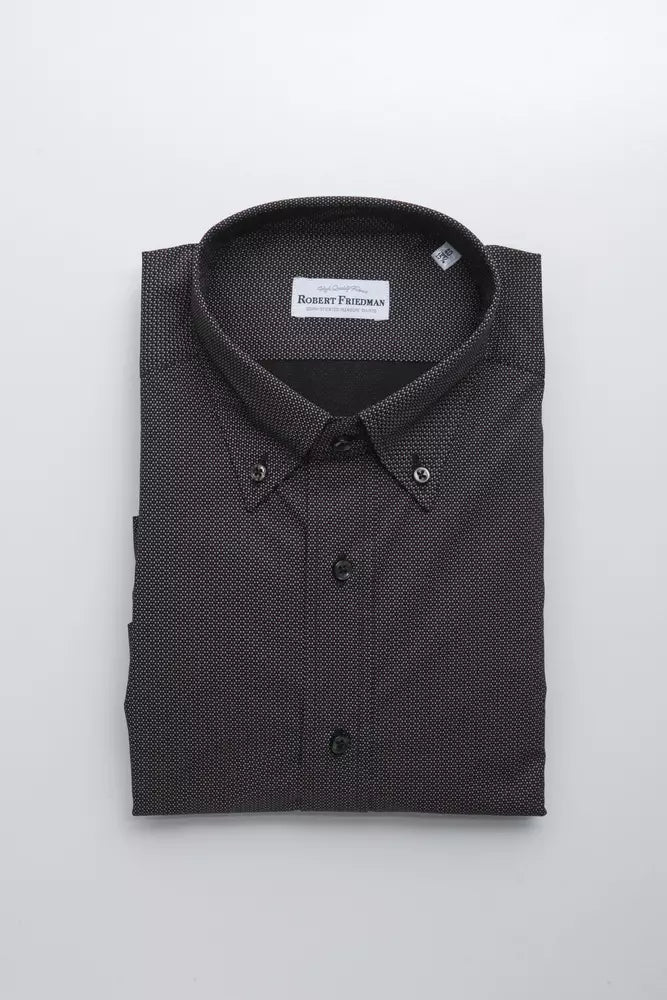 Black Cotton Men Shirt Robert Friedman