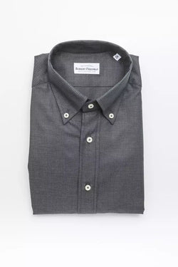 Green Cotton Men Shirt Robert Friedman