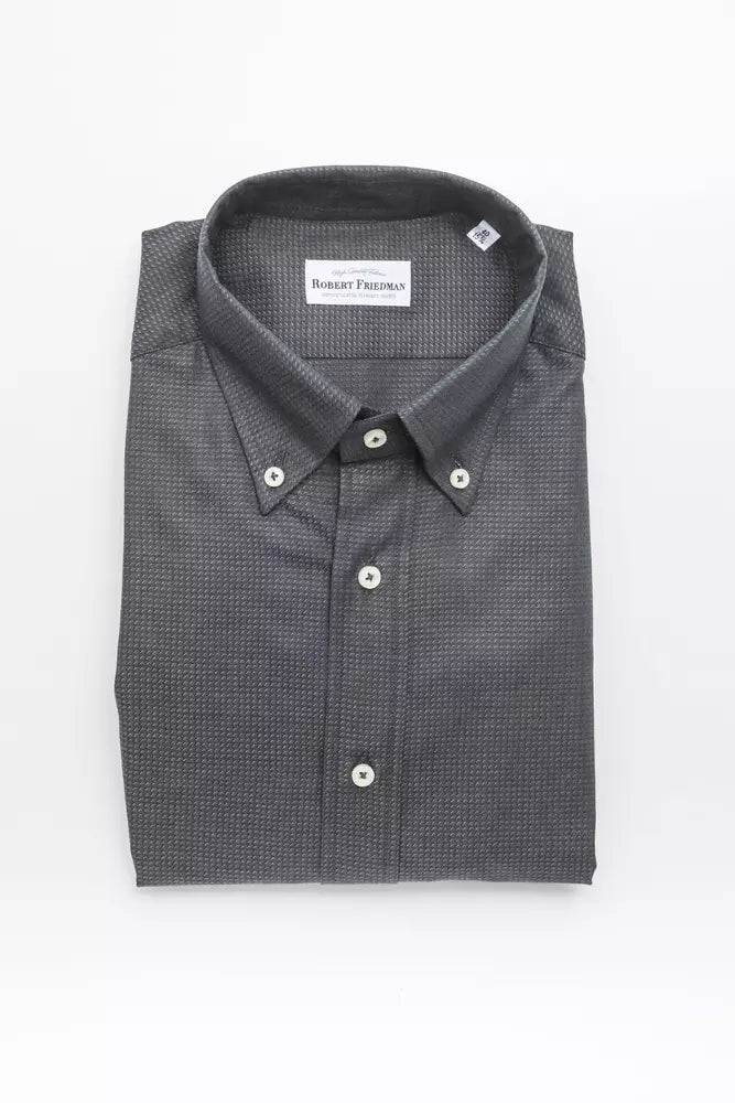 Green Cotton Men Shirt Robert Friedman