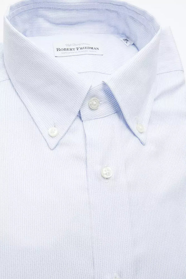 Light Blue Cotton Men Shirt Robert Friedman