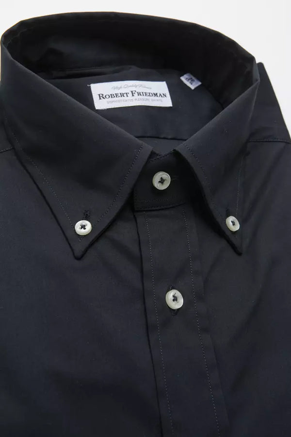Black Cotton Men Shirt Robert Friedman