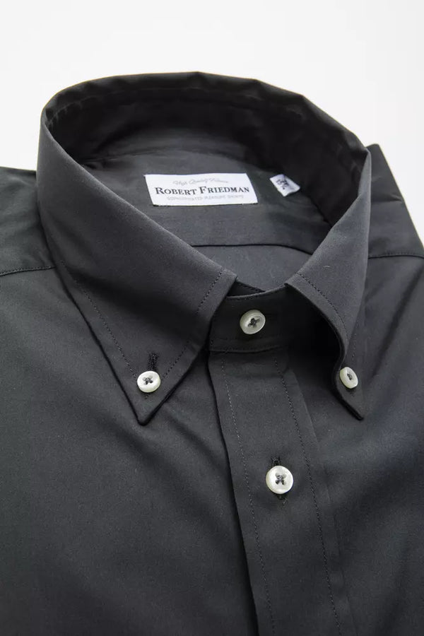 Gray Cotton Men Shirt Robert Friedman