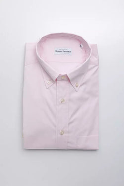 Pink Cotton Men Shirt Robert Friedman