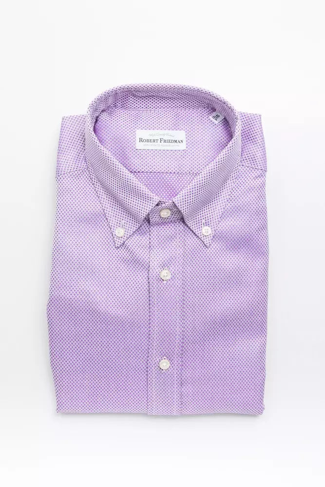 Pink Cotton Men Shirt Robert Friedman