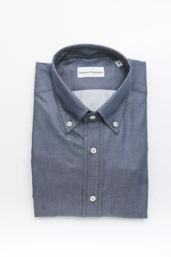 Blue Cotton Men Shirt Robert Friedman