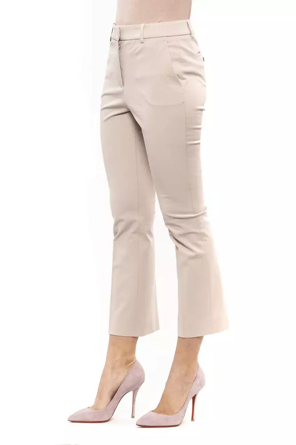 Beige Cotton Women Trouser Peserico