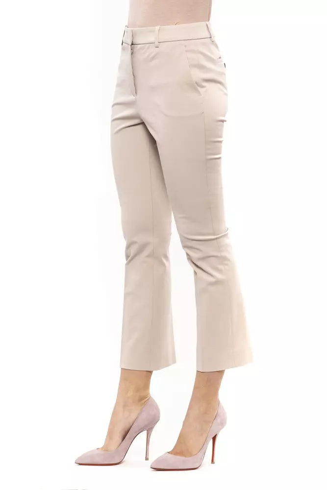 Beige Cotton Women Trouser Peserico