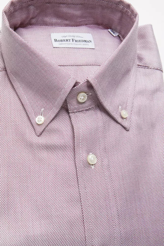 Red Cotton Men Shirt Robert Friedman