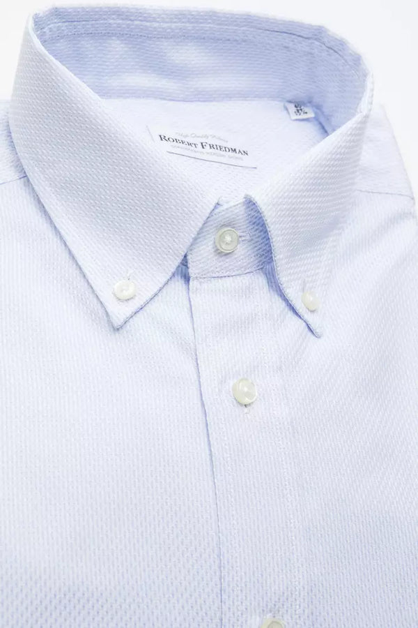 Light Blue Cotton Men Shirt Robert Friedman