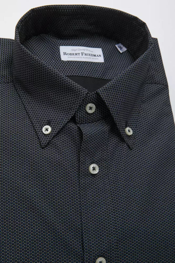 Black Cotton Men Shirt Robert Friedman