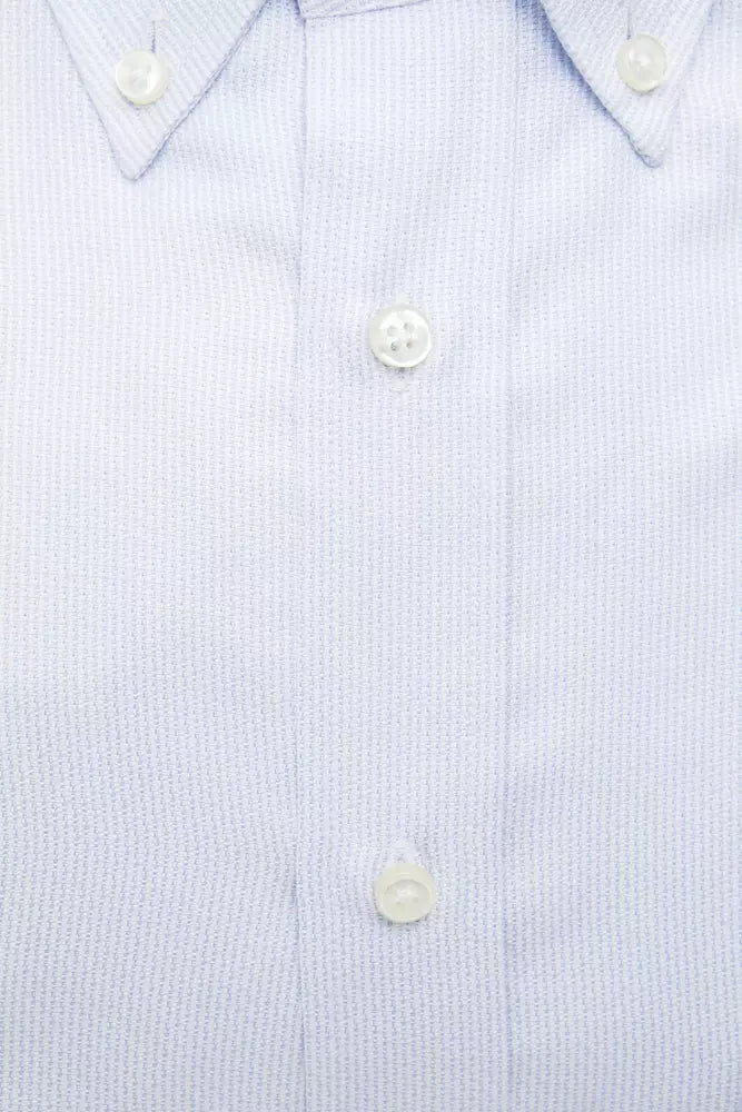 Light Blue Cotton Men Shirt Robert Friedman