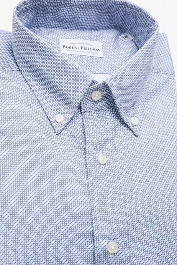 Light Blue Cotton Men Shirt Robert Friedman
