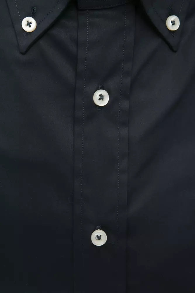 Black Cotton Men Shirt Robert Friedman
