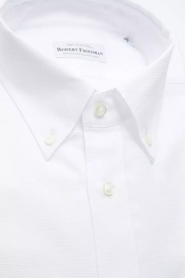 White Cotton Men Shirt Robert Friedman