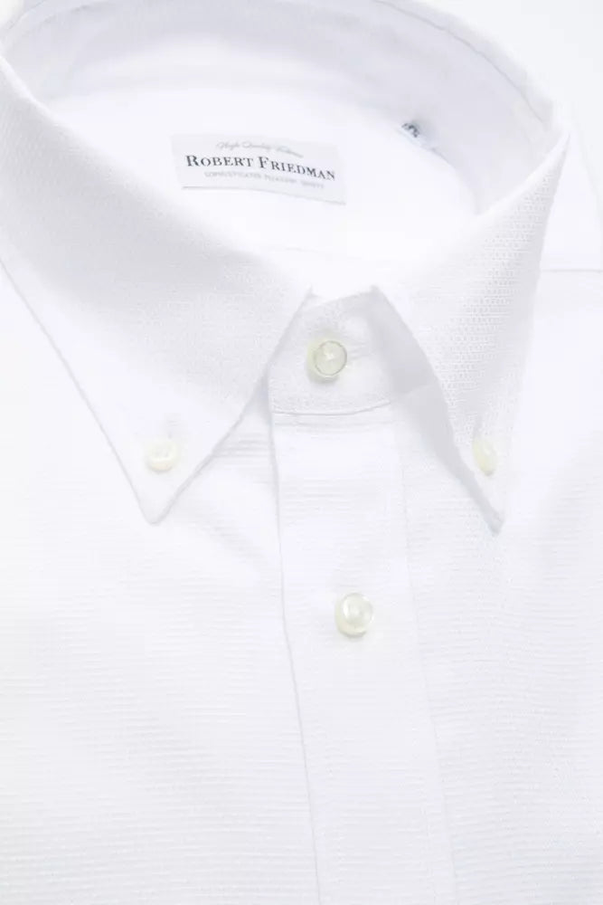 White Cotton Men Shirt Robert Friedman
