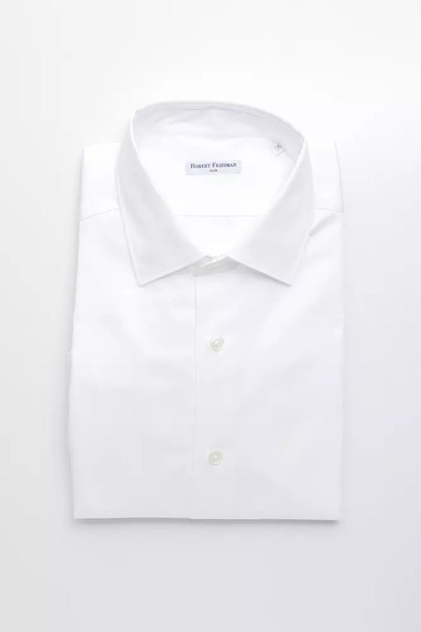 White Cotton Men Shirt Robert Friedman