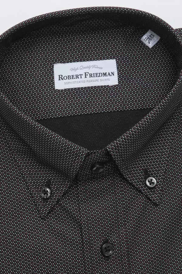 Black Cotton Men Shirt Robert Friedman