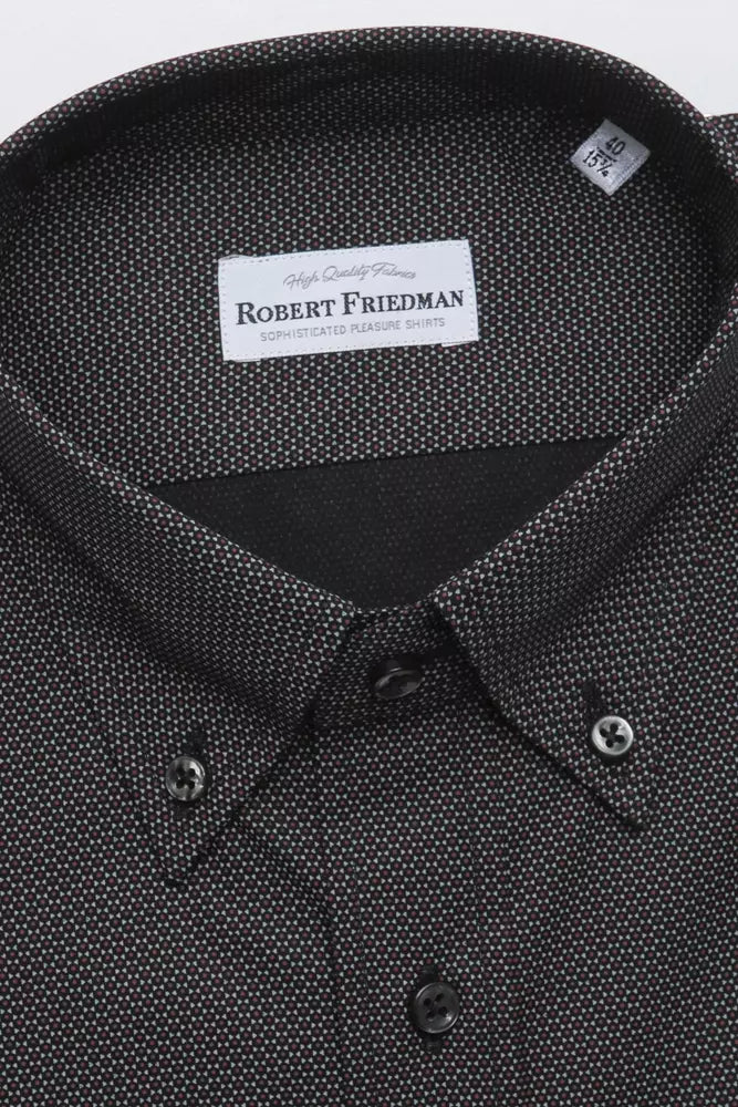 Black Cotton Men Shirt Robert Friedman